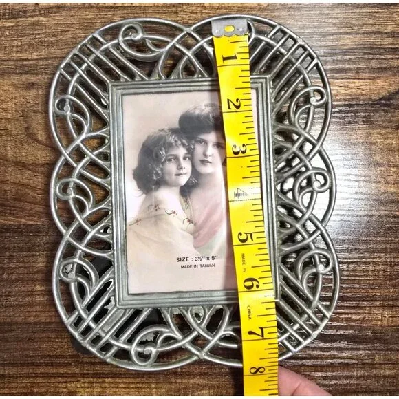 Vintage Silver Scroll Work Metal Picture Frame 3.5" X 5" - Picture 7 of 7